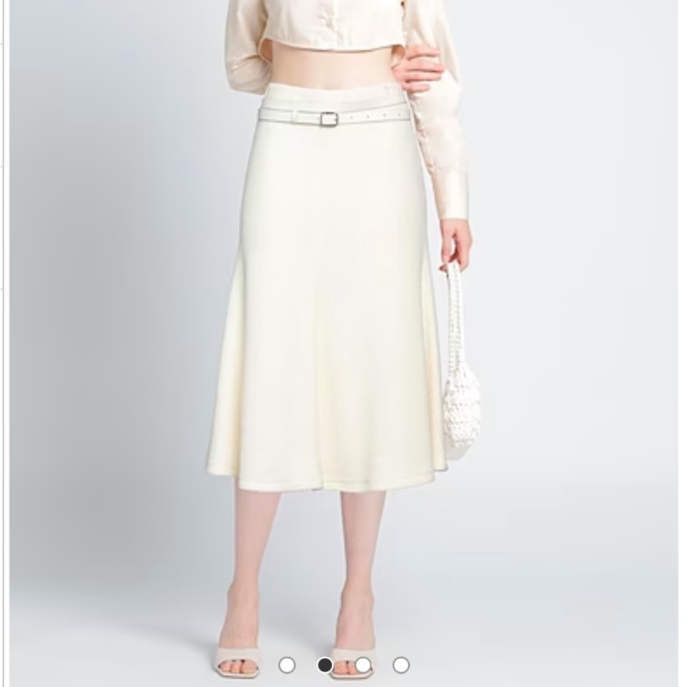 Chloe wool midi skirt with leather belt